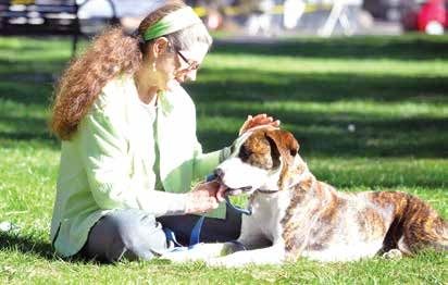 owner with dog