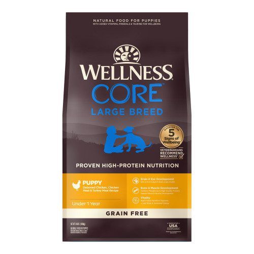 wellness core chicken large breed puppy