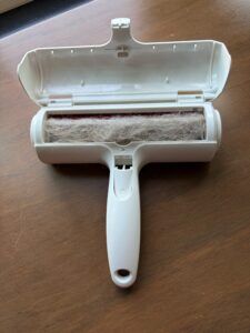 The chom chom roller is a combination pet hair remover and brush.
